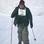 Tim Millings finishes the 20-kilometer classic race at the Tour of Tsalteshi on Sunday, Feb. 16, 2020, at Tsalteshi Trails just outside of Soldotna, Alaska. (Photo by Jeff Helminiak/Peninsula Clarion)