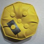 Tamara Wilsons Yellow Tough, as seen at the First Friday opening on Feb. 15, 2020, of her show, Macaroni and Cheese, at Bunnell Street Arts Center in Homer, Alaska. (Photo by Michael Armstrong/Homer News)