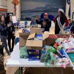 Courtesy photo | Cyndi Reeves                                Donated food collected by community volunteers in Sitka being prepared for shipment to communities affected by lack of ferry service.