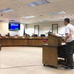 Tammie Willis, a Soldotna activist, shares her story with the Kenai Peninsula Borough Assembly at their Tuesday meeting on Feb. 25, 2020 in Soldotna, Alaska. (Photo by Victoria Petersen/Peninsula Clarion)