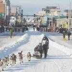 In this March 2, 2019, file photo, defending champion Joar Lefseth Ulsom runs his team down Fourth Ave during the ceremonial start of the Iditarod Trail Sled Dog Race in Anchorage, Alaska. Alaska Airlines announced Monday, March 2, 2020, it will drop its sponsorship of the Iditarod, Alaskas most famous sporting event. The airline in a statement said the decision was made as it transitions to a new corporate giving strategy, but People for the Ethical Treatment of Animals, the most vocal critic of the thousand-mile sled dog race across Alaska, immediately took credit. (AP Photo/Michael Dinneen, File)