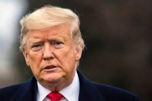 President Donald Trump talks to members of the media before leaving the White House, Monday, March 2, 2020 in Washington, to attend a campaign rally in Charlotte, N.C. (Associated Press Photo | Manuel Balce Ceneta)