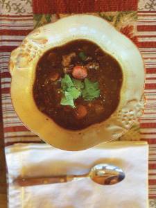The secret ingredients in Teri Robls Oxtail Soup with Root Vegetables and Barley are beef oxtails, as seen here in a soup she made in her kitchen on March 10, 2020, in Homer, Alaska. (Photo by Teri Robl)