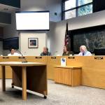 Soldotna City Council members are pictured on Thursday, Sept. 12, 2019 at Soldotna City Hall in Soldotna, Alaska. (Photo by Victoria Petersen/Peninsula Clarion)