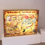 Mater, a mixed media piece by local artist Zirrus VanDevere, seen here on display at the Kenai Fine Art Center in Kenai, Alaska on March 18, 2020. (Photo by Brian Mazurek/Peninsula Clarion)