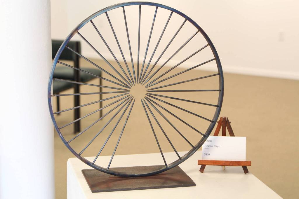 Focus is a piece made from steel by local artist Heather Floyd.