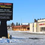 The sign outside of the Kenai Cinema and Extreme Fun Center can be seen here in Kenai, Alaska, on March 28, 2020. (Photo by Brian Mazurek/Peninsula Clarion)