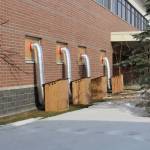 Some patient rooms at Central Peninsula Hospital have been retrofitted to become negative pressure rooms, which are used to treat patients suspected of or confirmed to have COVID-19, using HEPA filters placed outside the rooms, as seen here in Soldotna, Alaska on April 7, 2020. (Photo by Brian Mazurek/Peninsula Clarion)