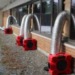 Some patient rooms at Central Peninsula Hospital have been retrofitted to become negative pressure rooms, which are used to treat patients suspected of or confirmed to have COVID-19, using HEPA filters placed outside the rooms, as seen here in Soldotna, Alaska on April 7, 2020. (Photo by Brian Mazurek/Peninsula Clarion)