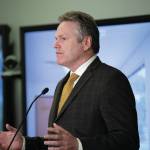 Gov. Mike Dunleavy speaks at a press conference on the budget on April 7, 2020, in Juneau, Alaska. He later met with reporters to speak about 22 new COVID-19 cases reported on Tuesday. (Photo by Austin McDaniel/Office of the Governor)
