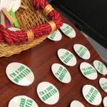 Buttons given to Cash Mob members are seen here in this undated photo. ((Photo courtesy Rhonda McCormick))