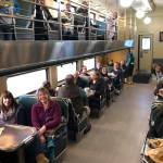Members of the Soldotna Cash Mob dine inside Brew602 in Soldotna in January. (Photo courtesy Rhonda McCormick)