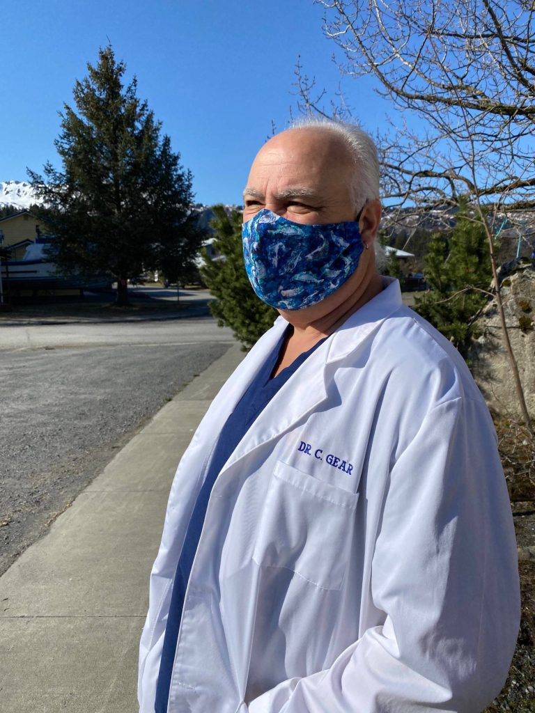 Dr. Carey Gear, Medical Director for the Seldovia Village Tribe Health and Wellness Center, is seen here in Seldovia, Alaska on April 29, 2020. (Photo courtesy Laurel Hilts/Seldovia Village Tribe)