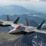 U.S. Air Force F-22 Raptors from Joint Base Elmendorf-Richardson, fly in formation over the Joint Pacific Alaska Range Complex on July 18, 2019. (U.S. Air Force photo by Staff Sgt. James Richardson)