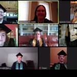Graduates of River City Academy practice for their virtual graduation with principal Dawn Edwards-Smith this week. The graduates are Charlie Rogers, Izabelle Covey, Maia Whitney, Parker Kincaid, Quai Plate, Kenneth Dyer and Tristen Kane. Not pictured is Andrew Fletcher. (Photo provided by Dawn Edwards-Smith)