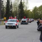 Seniors from the class of 2020 participates in Kenai Central High Schools Class of 2020 Graduation Parade in Kenai, Alaska, on May 20, 2020. (Photo by Brian Mazurek/Peninsula Clarion)