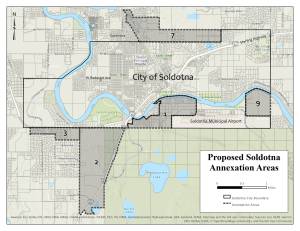 A map of the areas proposed for annexation by the City of Soldotna. (Courtesy Alaska Department of Commerce)