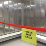 Photo by Jeff Helminiak/Peninsula Clarion                                The Nikiski Pool, seen here June 12, closed off locker areas as part of its reopening plan during the new coronavirus pandemic.