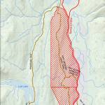 The portion of the Iditarod National Historic Trail closed due to bear activity. (Provided by Chugach National Forest)