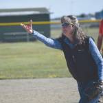 Jeff Helminiak / Peninsula Clarion                                 Phyllis Erickson of Soldotna pitches during senior softball at the Steve Shearer Memorial Ball Park in Kenai on Tuesday.
