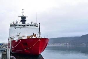 The USCGC Healy, the Coast Guards only medium icebreaker, lies moored to the pier in Juneau as it returns to Seattle at the end of deployment, Oct. 27, 2019. The Healy is one of two U.S. icebreakers, but perhaps that will change, as a White House memorandum directs the government to look at options for expanding the icebreaker fleet. (Peter Segall | Juneau Empire)