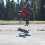 Nikiski skateboarder Vaughn Johnson records his run for the 2020 World Freestyle Roundup in Nikiski, Alaska on June 14, 2020. (Photo by Brian Mazurek/Peninsula Clarion)