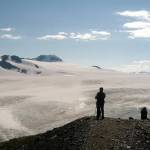 Jeff Helminiak / Peninsula Clarion                                Hikers look at the Harding Icefield in August 2015 in Kenai Fjords National Park, just outside of Seward.