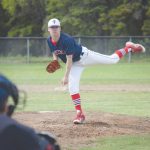 Alaska 20 pitcher Sam Berry deals to Eagle River on Tuesday, July 7, 2020, at the Kenai Little League fields in Kenai, Alaska. (Photo by Jeff Helminiak/Peninsula Clarion)