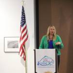 Jill Schaefer, Co-Chair of the OneAlaska - Vote No on 1 Initiative, gives a presentation to the Kenai and Soldotna Chambers of Commerce on July 15, 2020. (Photo by Brian Mazurek/Peninsula Clarion)