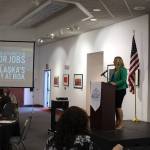 Jill Schaefer, Co-Chair of the OneAlaska - Vote No on 1 Initiative, gives a presentation to the Kenai and Soldotna Chambers of Commerce on July 15, 2020. (Photo by Brian Mazurek/Peninsula Clarion)