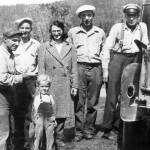 Photo provided by Mona Painter 
Cooper Landing characters (from left): Little Jim Dunmire, Harold and Gary Davis, Beverly and Joe Sabrowski, and Big Jim OBrien, circa 1940s.