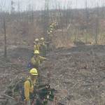 A fire crew can be seen here at a containment line for the Swan Lake Fire in this undated photo. (Courtesy Kenai Peninsula Borough Office of Emergency Management)