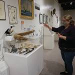Pratt Museum Curator Savanna Bradley discusses Entangled: Exploring Natural History Collections from Kachemak Bay, on July 13, 2020, at the Pratt Museum in Homer, Alaska. (Photo by Michael Armstrong/Homer News)