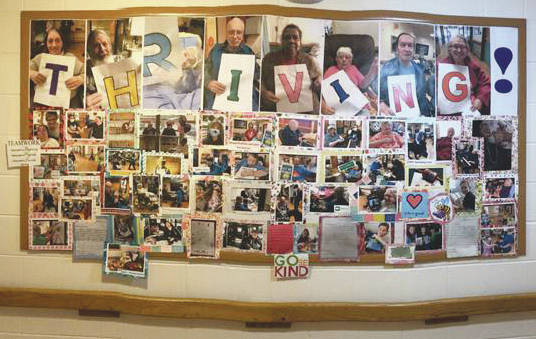 A display at Heritage Place in Soldotna shows how residents are thriving during the new coronovirus pandemic.