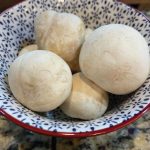 Puff ball mushrooms gathered locally are ready to be used in a recipe for white pizza, as seen here on Aug 25, 2020, in Teri Robls Homer, Alaska, kitchen. (Photo by Teri Robl)