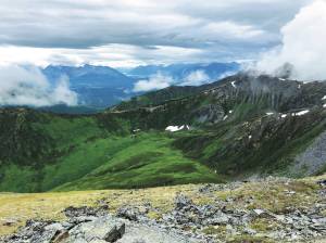 The climb up April Bowl provides expansive views, seen here Aug. 3, 2020 in Hatcher Pass, Alaska. (Photo by Megan Pacer/Homer News)