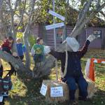 A scarecrow designed by Charis House Assisted Living is seen here during the 5th annual Kenai Fall Pumpkin Festival in Kenai, Alaska on Oct. 10, 2020. (Photo by Brian Mazurek/Peninsula Clarion)