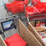 Shopping carts full of food bags for Soldotna residents are seen here outside Hospice of the Central Peninsula in Soldotna, Alaska on Oct. 8, 2020. (Photo courtesy Suzie Smalley)
