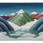 Cat Larreas Tidewater Glacier, one of the 45 art quilts featured in Shifting Tides: Cloth in Convergence, on exhibit from Oct. 9 to Nov. 28, 2020, at the Pratt Museum in Homer, Alaska. (Photo by Cat Larrea)