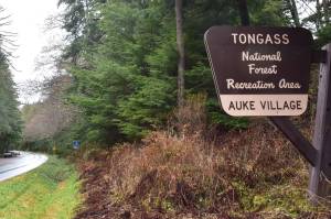A Tongass National Forest sign stands near the Auke Village Recreation Area. On Wednesday, the United States Department of Agriculture announced its decision to exempt the nations largest national forest from the Roadless Rule. Proponents say the rule change will make it easier for responsible resource development while critics say it removes essential protections on critical environments. (Peter Segall / Juneau Empire)