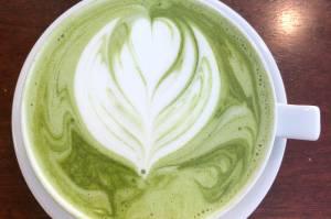 A match latte is on display on Jan. 3, 2019 at Brothers Cafe, in Kenai, Alaska.