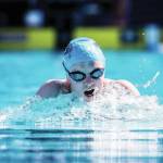 Seward junior Lydia Jacoby swims in August 2019 at the Speedo Junior National Championships in Stanford, California. (Photo by Jack Spitser)
