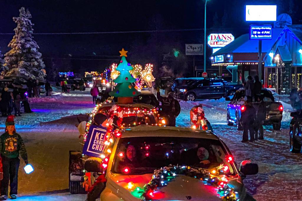 Photos courtesy Brittany Brown/Kenai Chamber of Commerce
The 2020 Christmas Comes to Kenai Parade travels down Frontage Road in Kenai on Friday.