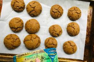 Ginger molasses cookies make for a delicious, chewy way to spread holiday cheer to family and friends isolated during the pandemic, photographed on Nov. 30, 2020, in Anchorage, Alaska. (Photo by Victoria Petersen/Peninsula Clarion)