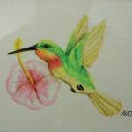 Natalie Farrens Hummingbird in the Fun with 5x7 show at the Homer Council on the Arts, on display through Dec. 17, 2020, at the gallery in Homer, Alaska. (Photo by Michael Armstrong/Homer News)