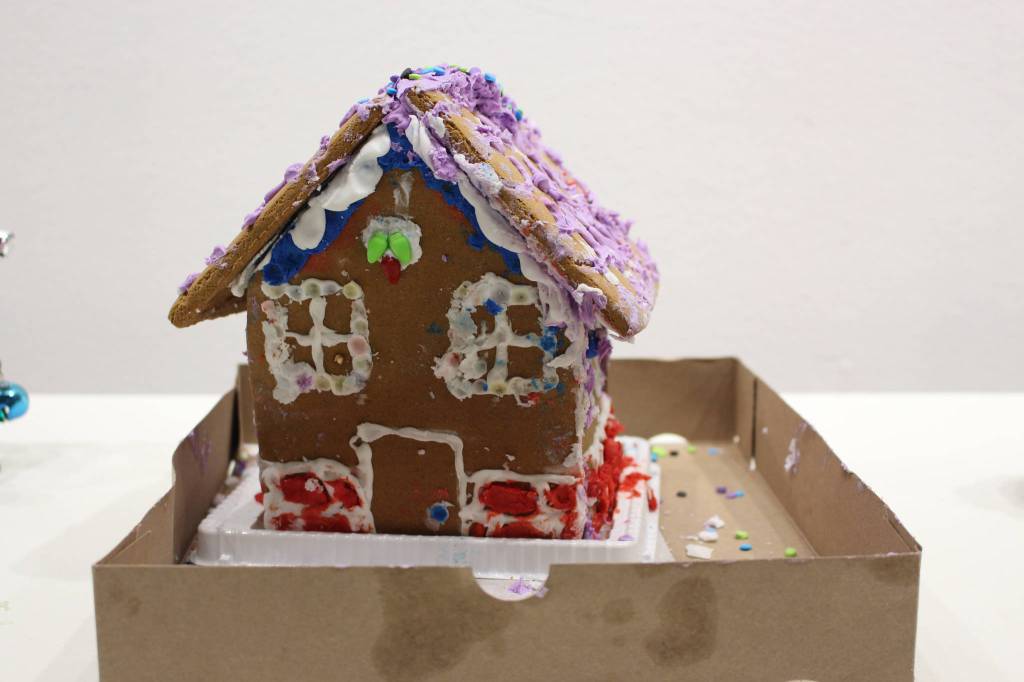 A gingerbread house created by Hannah Anders, age 7, is seen on display at the Kenai Visitors and Cultural Center on Dec. 8, 2020. (Photo by Brian Mazurek/Peninsula Clarion)