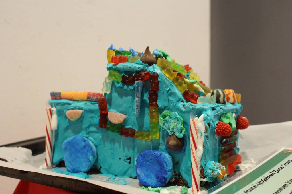 A gingerbread truck created by Kazan Skura, age 3, is seen on display at the Kenai Visitors and Cultural Center on Dec. 8, 2020. (Photo by Brian Mazurek/Peninsula Clarion)