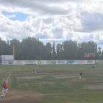The Peninsula Oilers play the Chugiak-Eagle River Chinooks on Sunday, June 16, 2019, at Coral Seymour Memorial Park in Kenai, Alaska. (Photo by Jeff Helminiak/Peninsula Clarion)