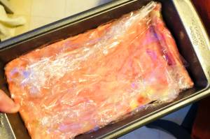 Packing the dough in a bread pan gives the cookie a thin, rectangular shape, photographed on Tuesday, Dec. 15, 2020, in Anchorage, Alaska. (Photo by Victoria Petersen/Peninsula Clarion)