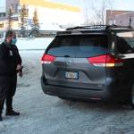 Ronald Lyon opens the trunk of a van containing doses of PfIzers COVID-19 vaccine at Central Peninsula Hospital on Wednesday, Dec. 16 in Soldotna, Alaska. (Ashlyn OHara/Peninsula Clarion)